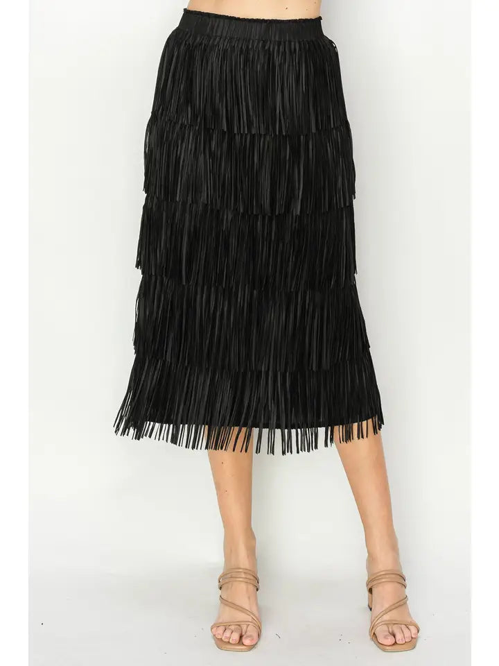 Black Fringe Skirt