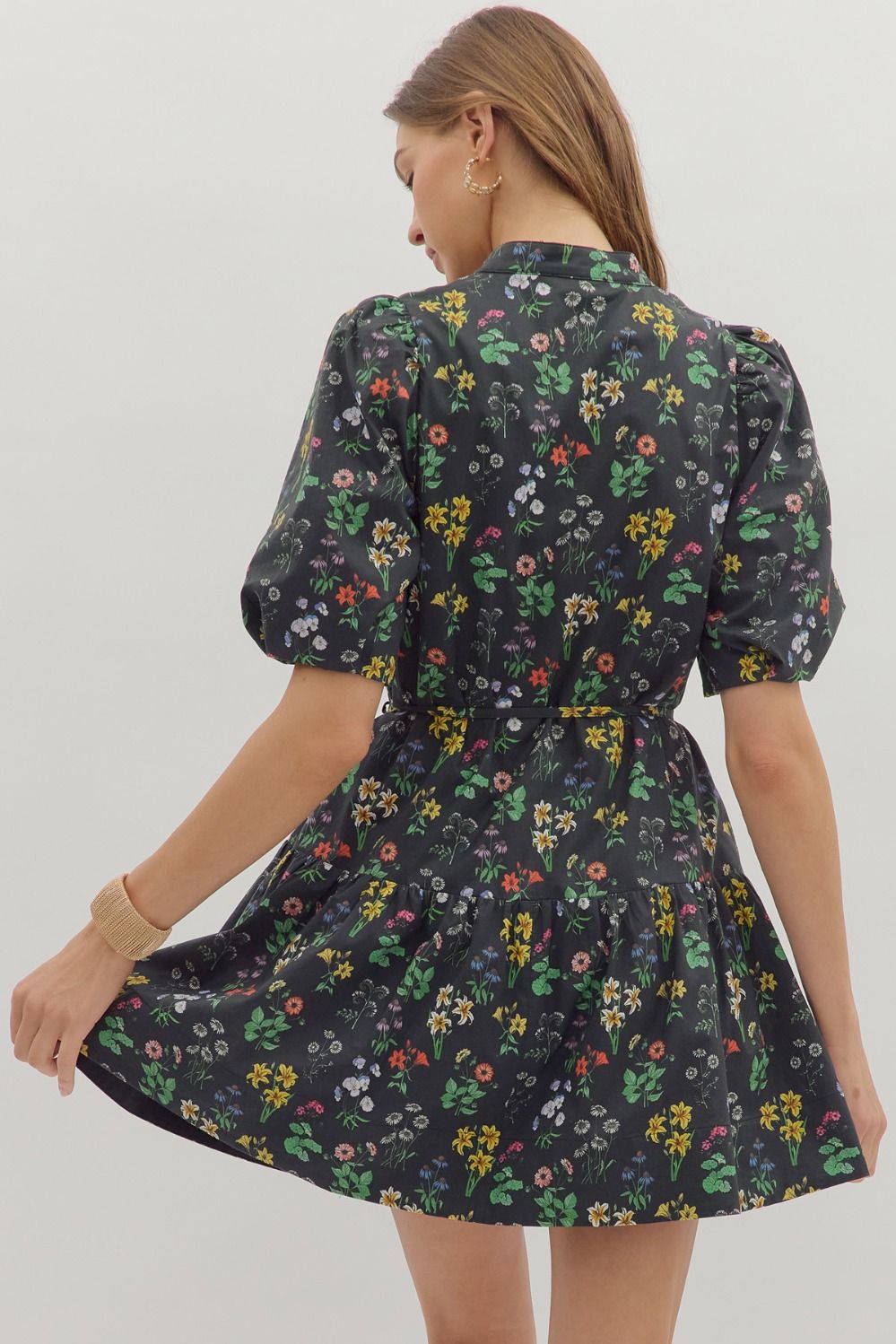 Black Multi Color Floral Dress