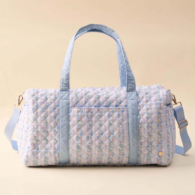 The Darling Effect On the Go Quilted Weekender Bag in Parade Blue
