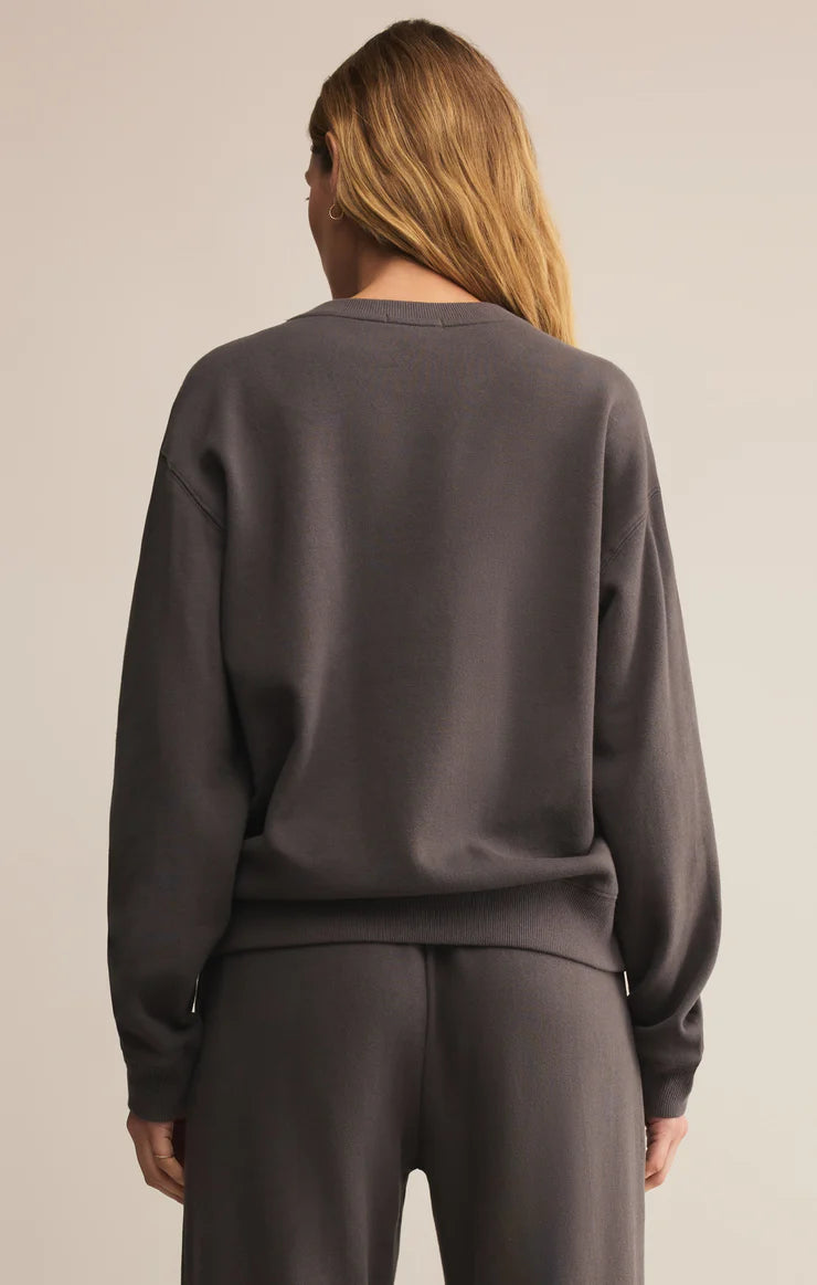 Boyfriend Cotton Sweatshirt Washed Black
