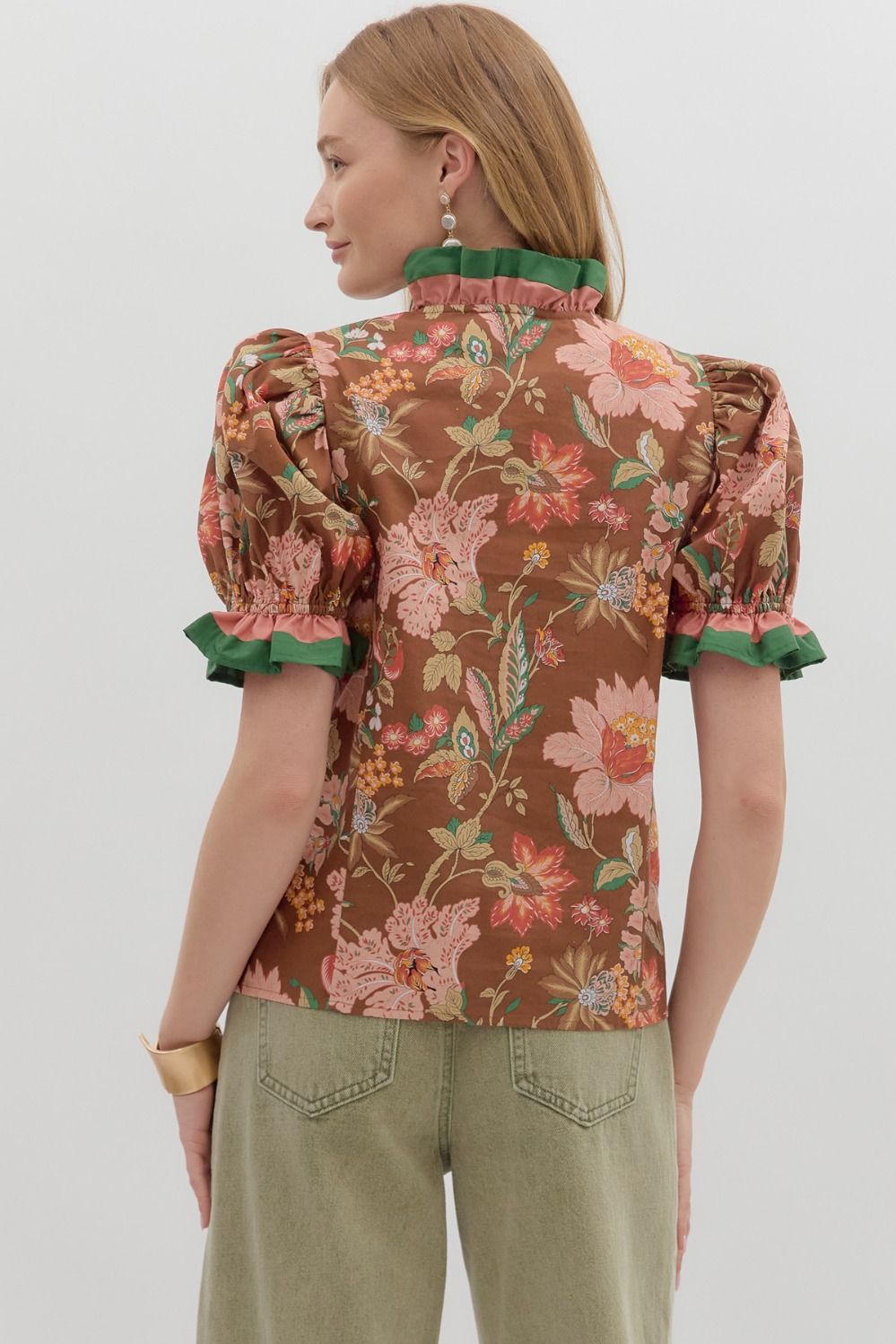 Brown Floral Top