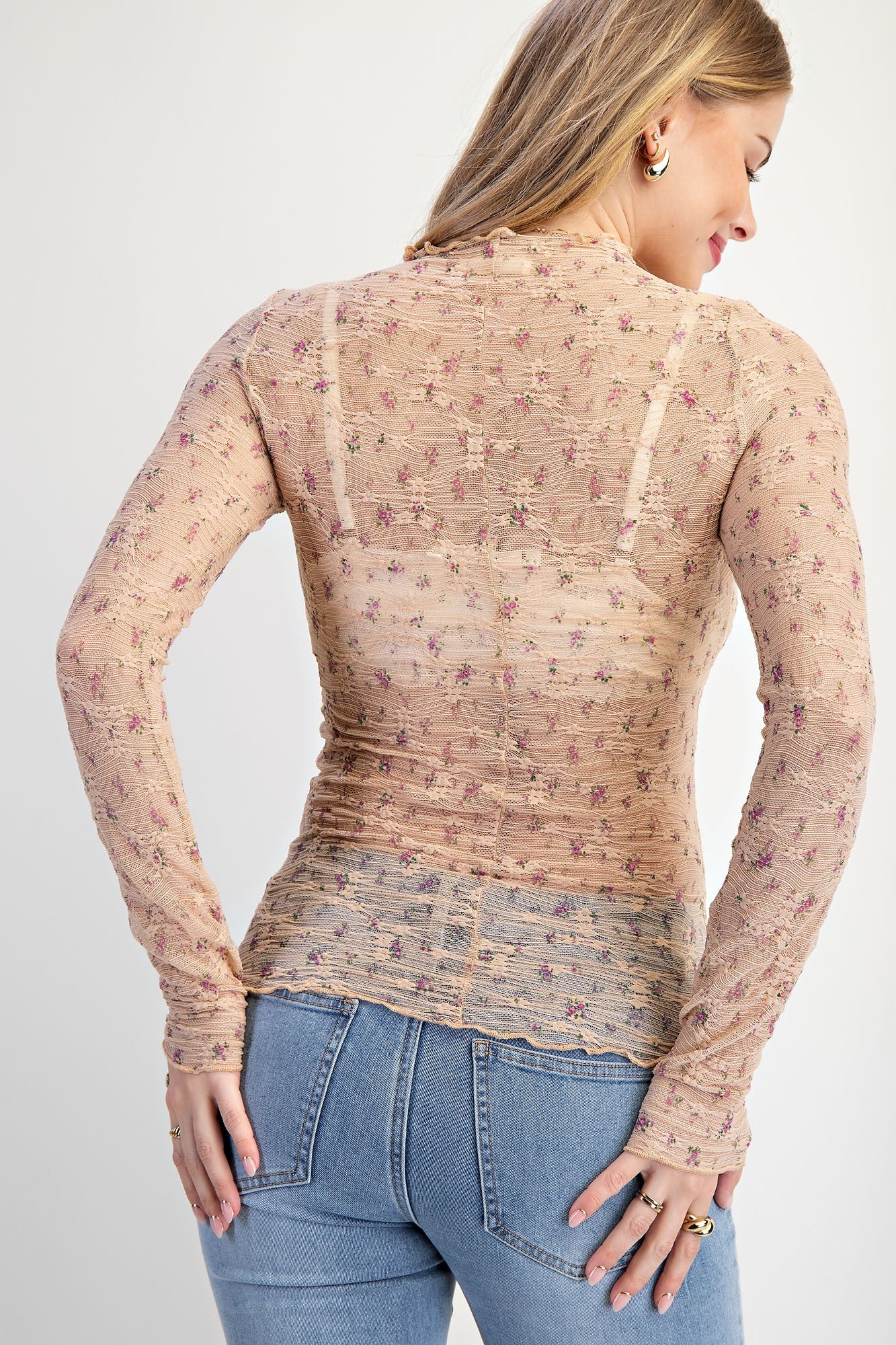 Ditsy Flower Long Sleeve Top