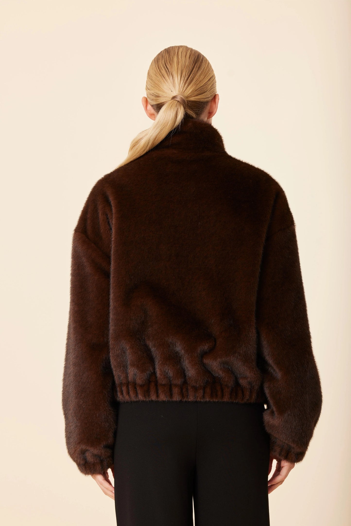Faux Mink Bomber Jacket