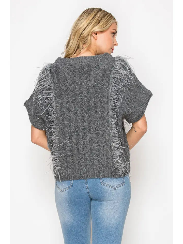 Feather Fringe Sweater