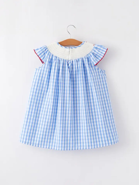 Ryle Faith Designs Flag Embroidery Smocking Dress