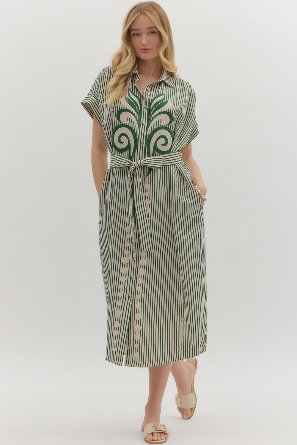 Green Stripe Symbol Dress