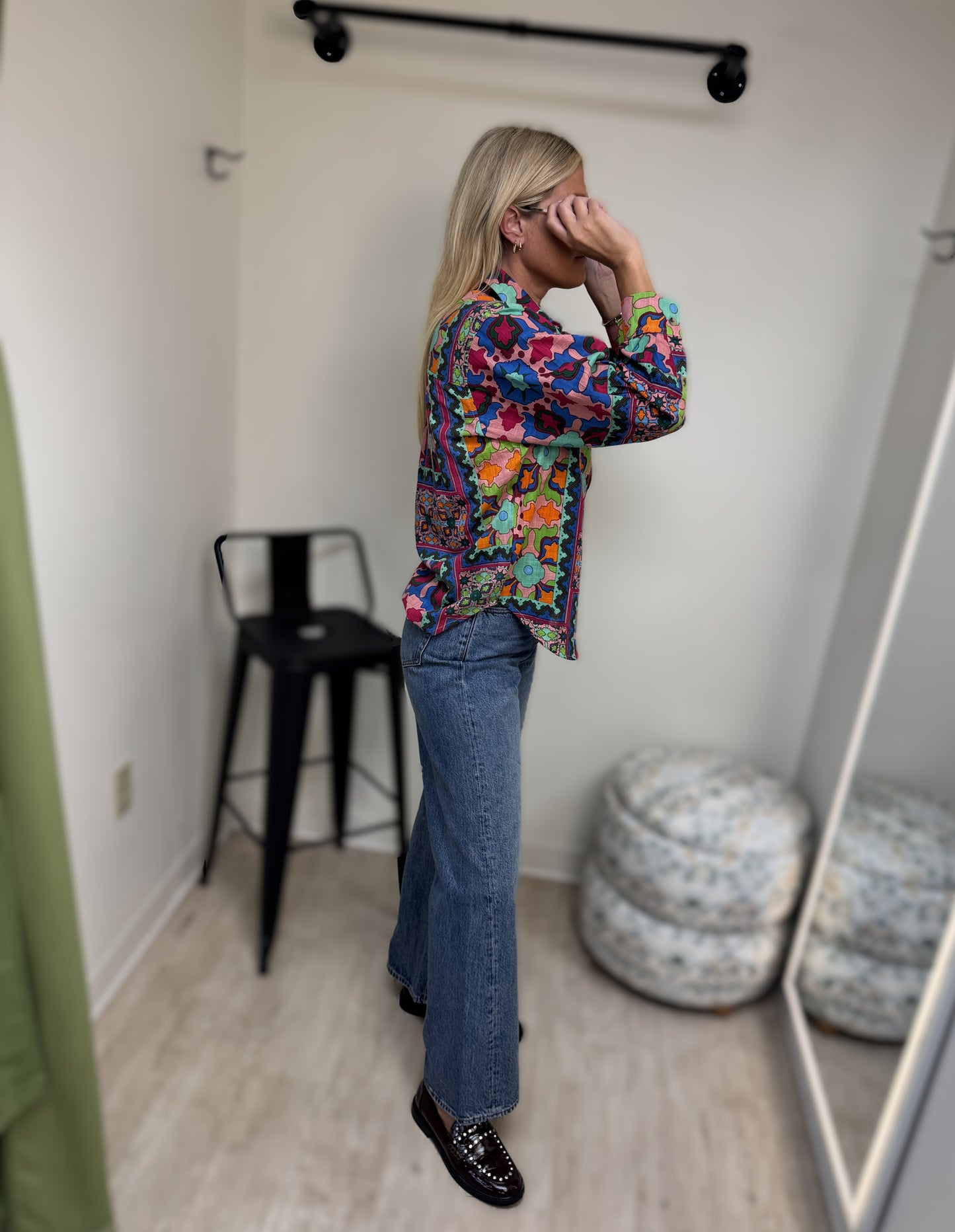 Ivy Jane Patch Print Camp Shirt