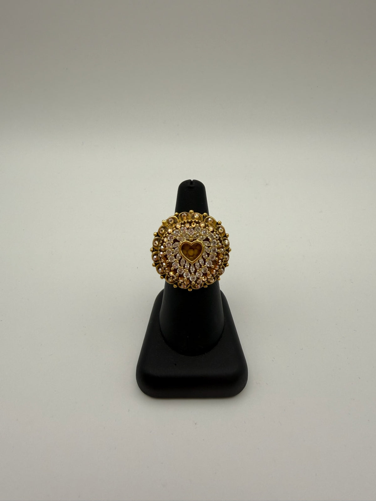 Mustard Seed Statement Heart Adjustable Ring