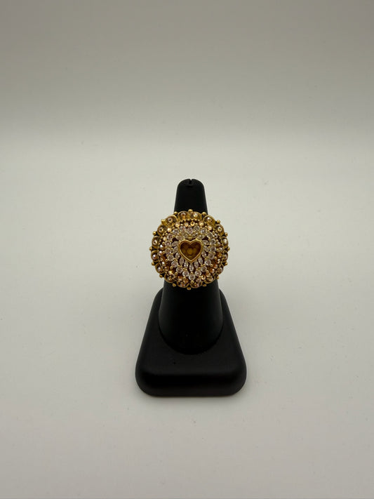 Mustard Seed Statement Heart Adjustable Ring
