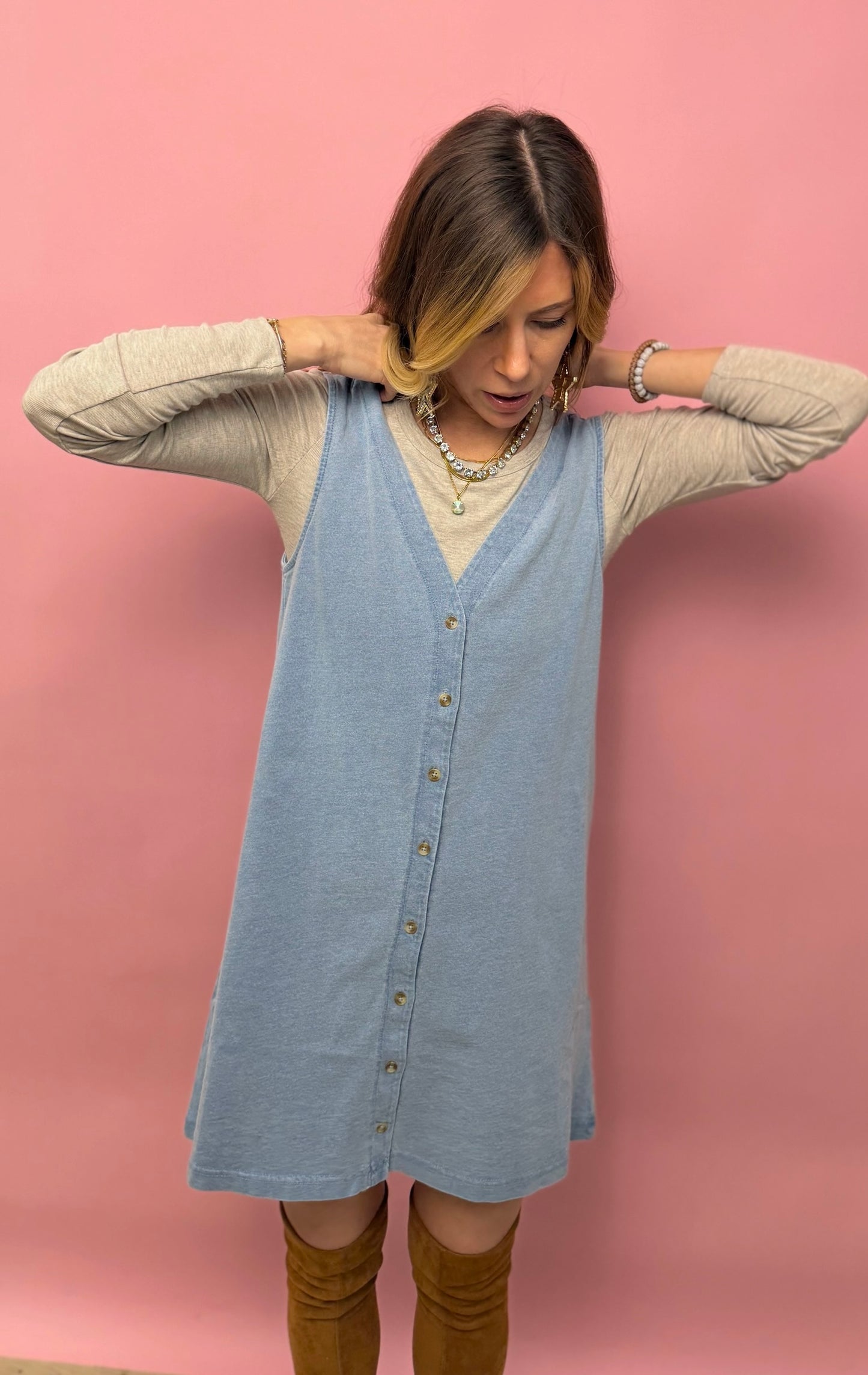 Z Supply Solace Light Denim Mini Dress