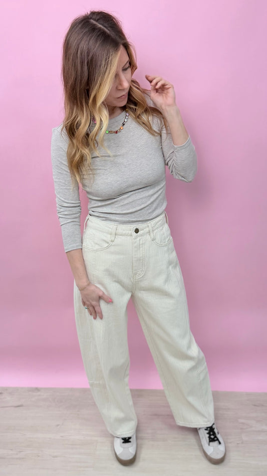 Beige Wood Grain Pants