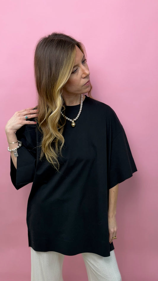 Black Oversized BF Crewneck