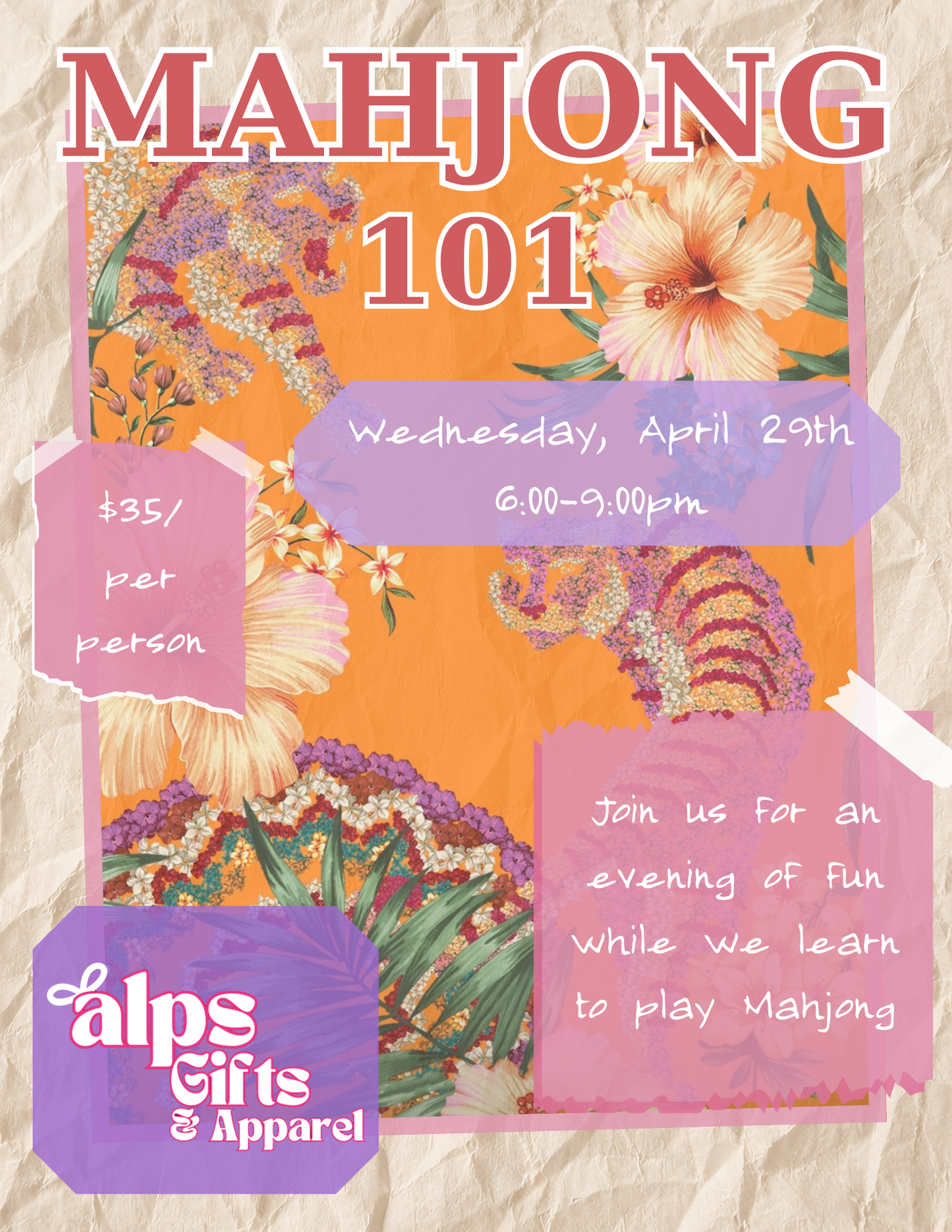 Mahjong Class on April 29!