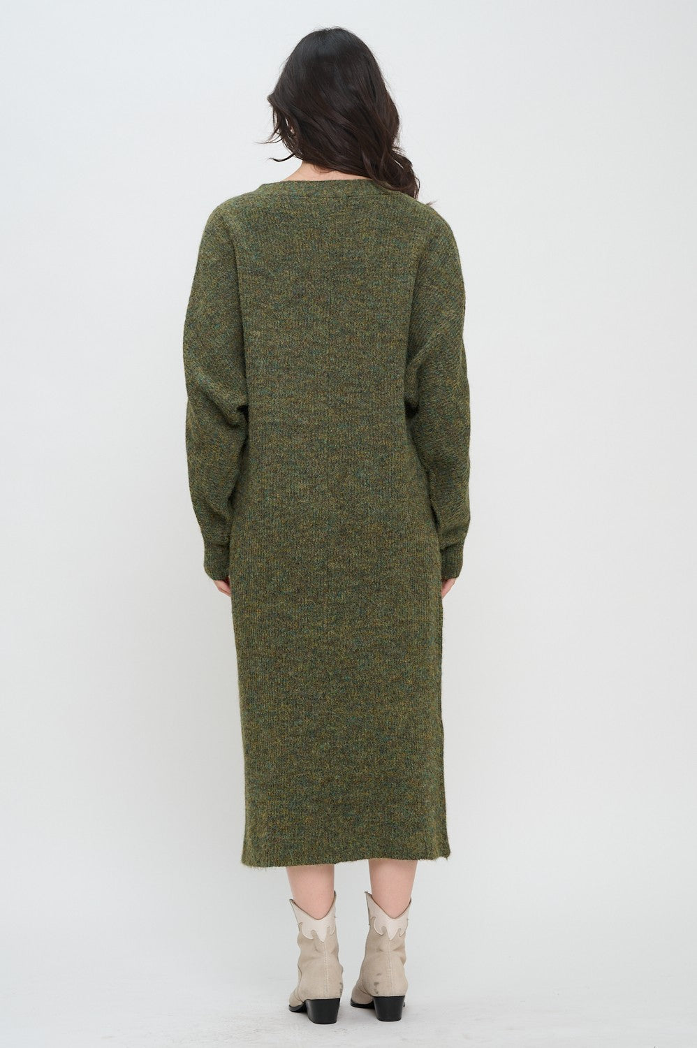 Olive Oversized Sweater Dress