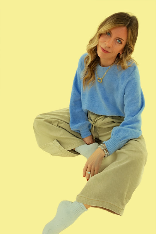 Stone Washed Khaki Barreled Pant