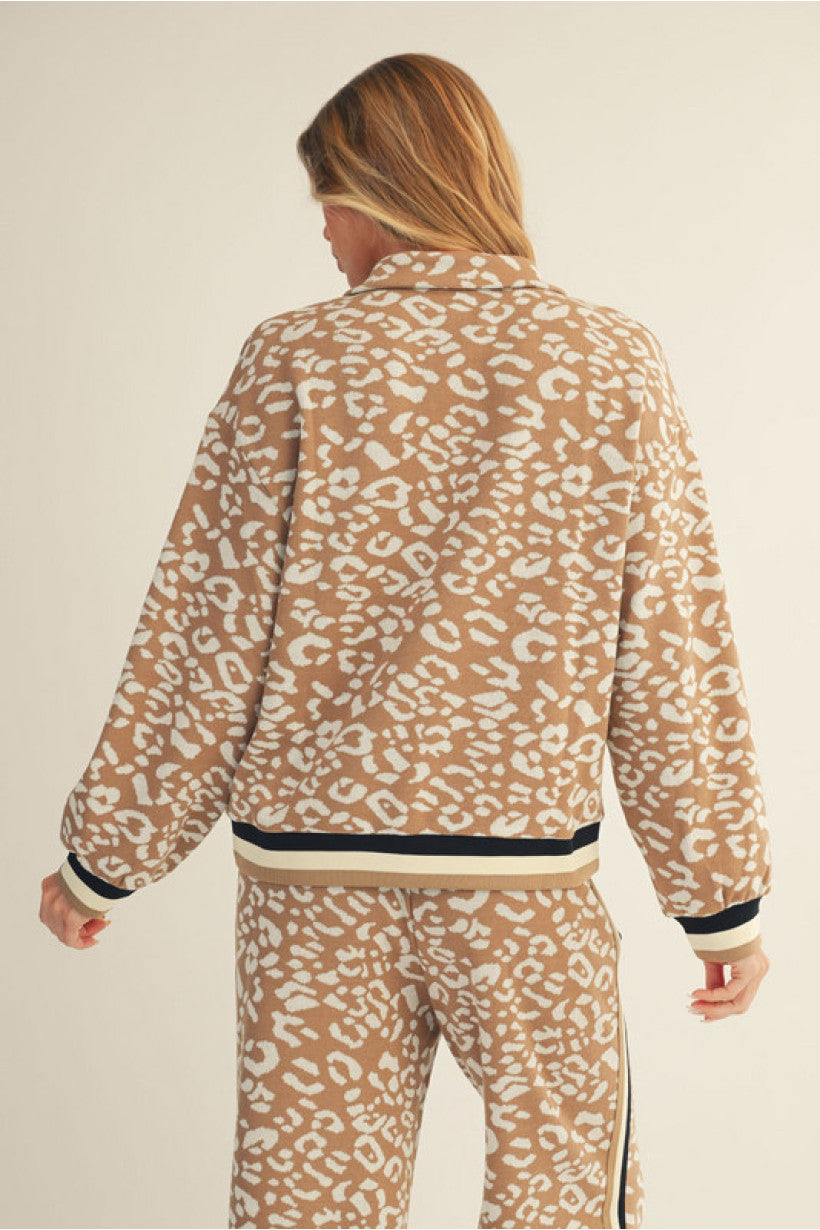 Taupe Cheetah Knit Set