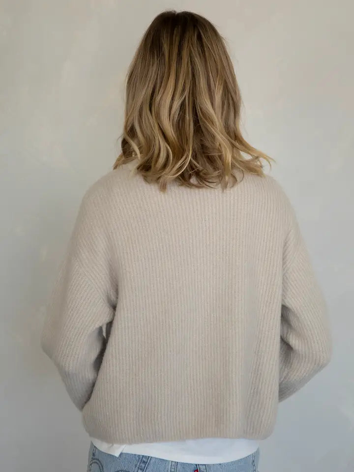 Taupe Open Cardigan
