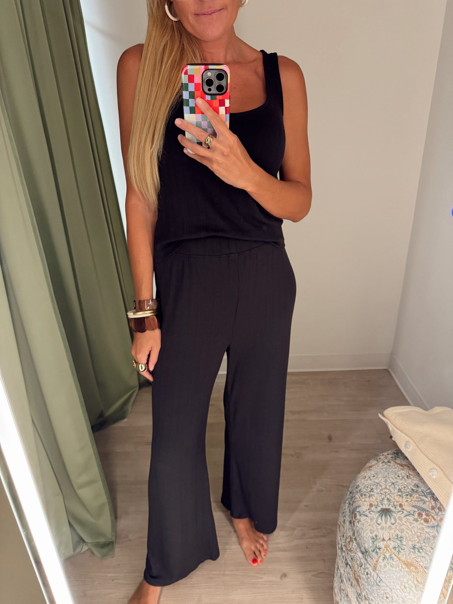 Ultra Soft Black Ribbed Set