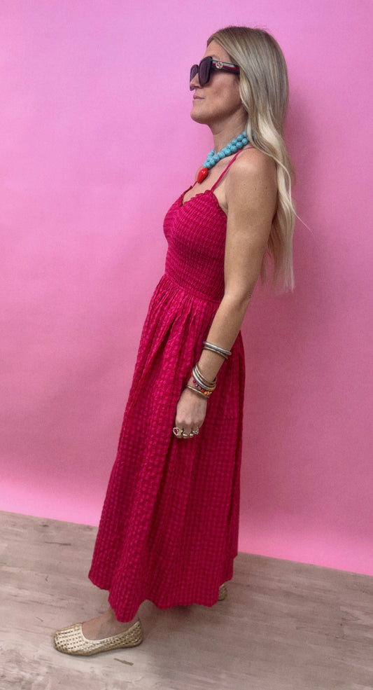 Cherry Red Long Dress with Sweetheart Neckline