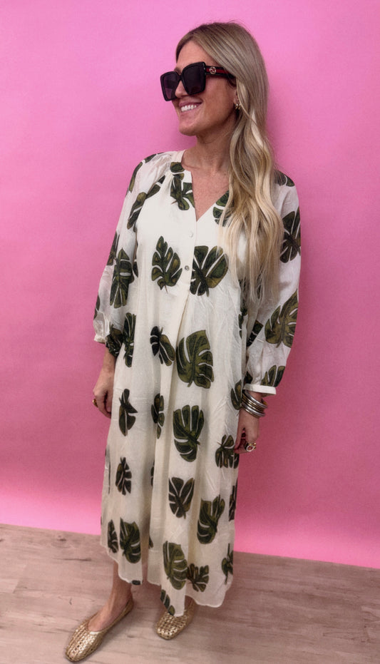 Monstera Long Tunic Dress