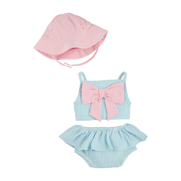 Girls Seersucker Swimsuit