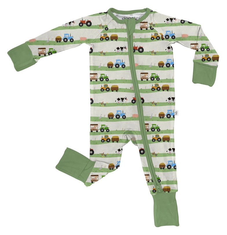 Goosies Farm Stripe Zip Up Pajamas