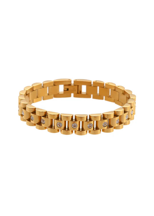HJane Pave Wristwatch Chain Bracelet