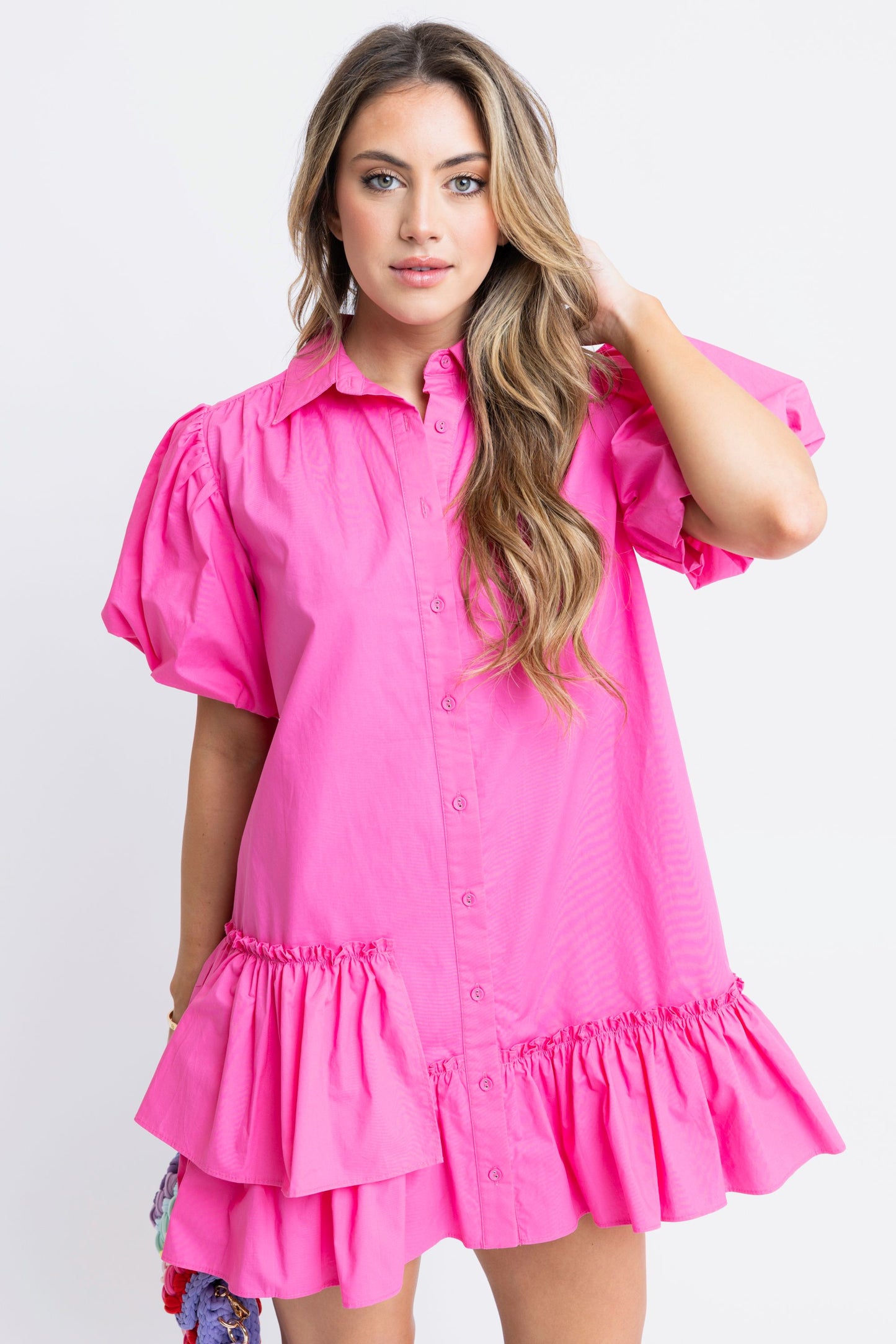 Ruffle Shirt Dress