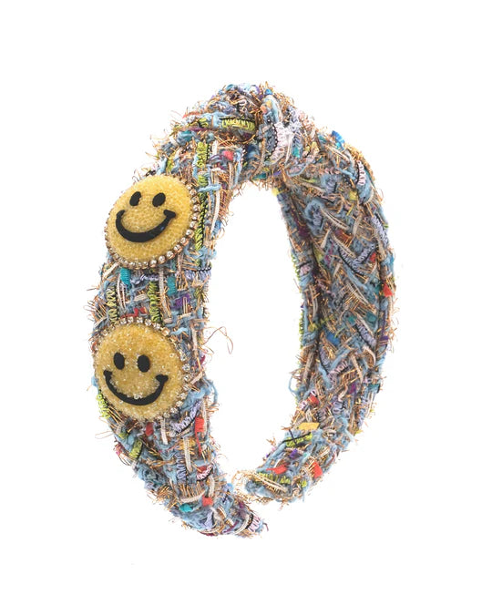 Bari Lynn Tweed Smiley Headband