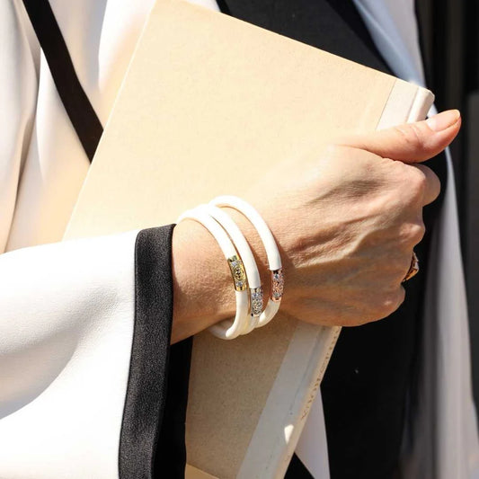 BuDha Girl Three Kings Ivory All weather Bangles