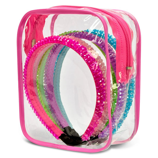 Iscream 5 Pack Rhinestone Headbands in Reusable Pouch