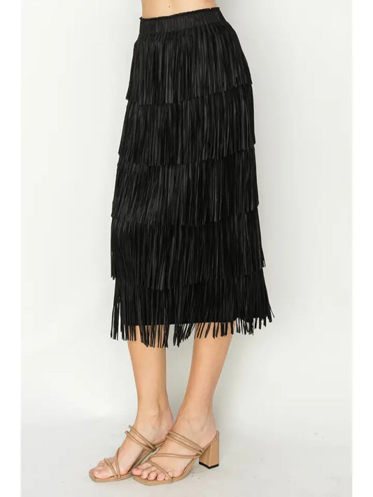 Black Fringe Skirt