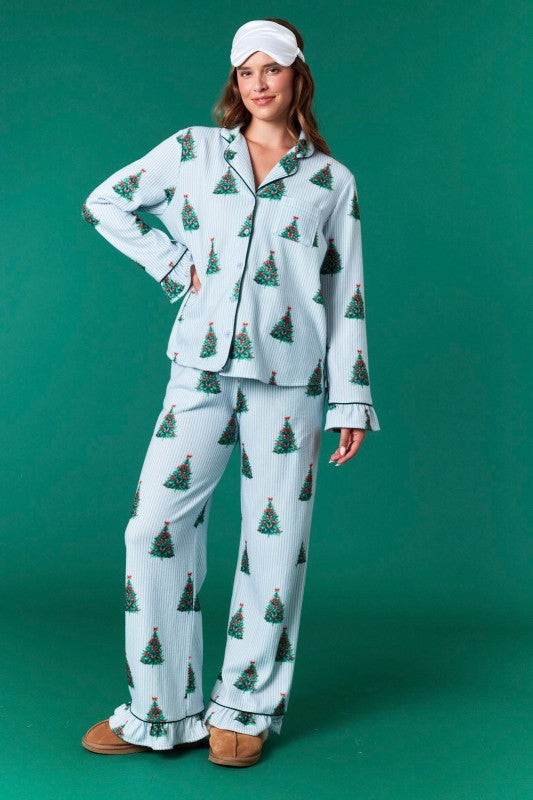 Blue Stripe Christmas Tree Set