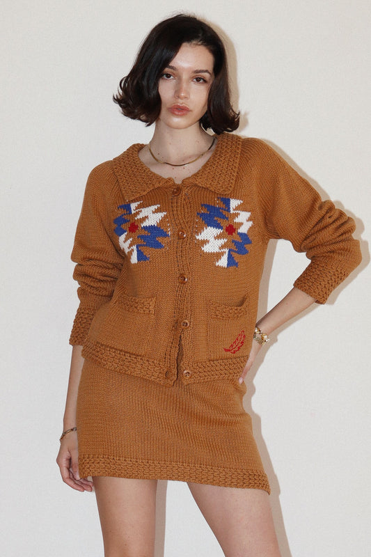Camel Aztec Sweater