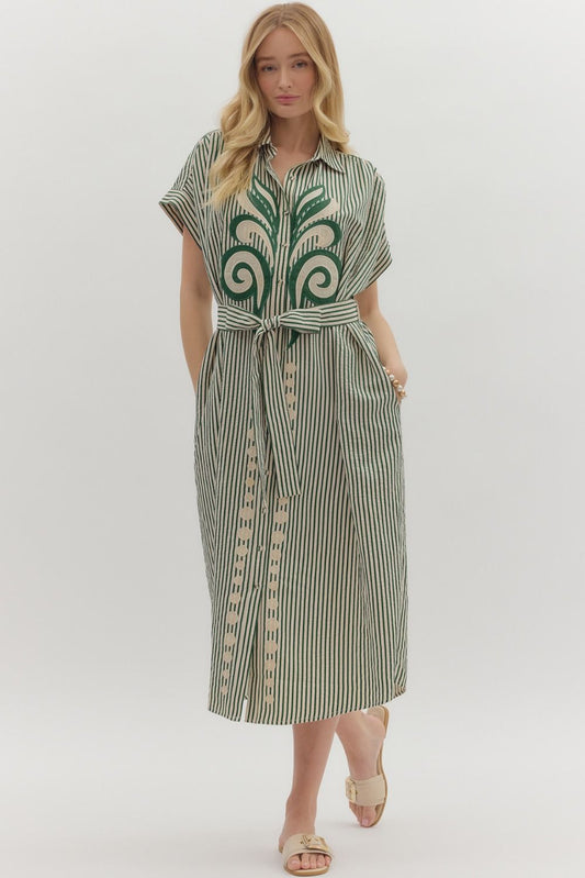 Green Stripe Symbol Dress