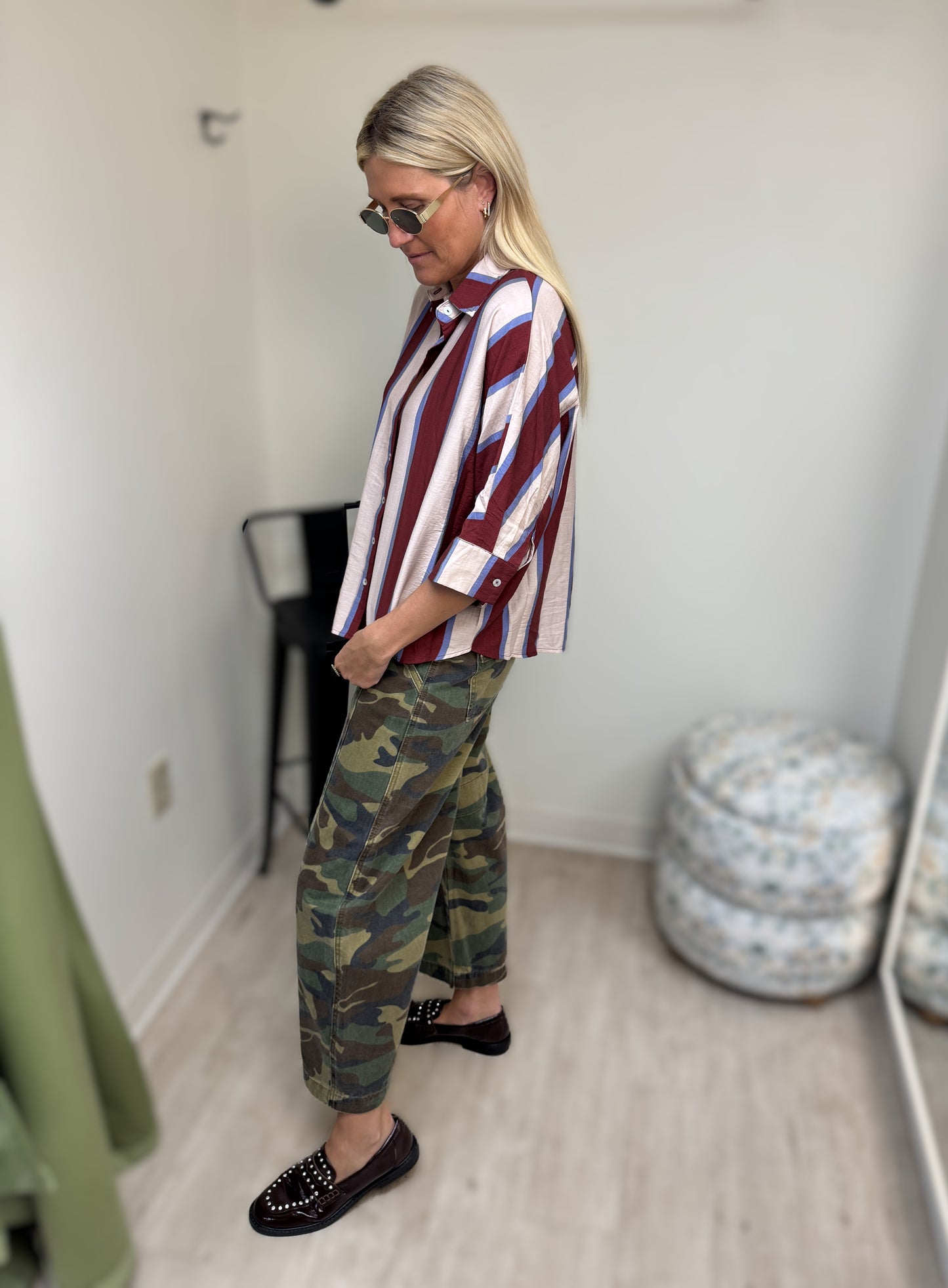 Risen Slouchy Barrel Camo Print Pants