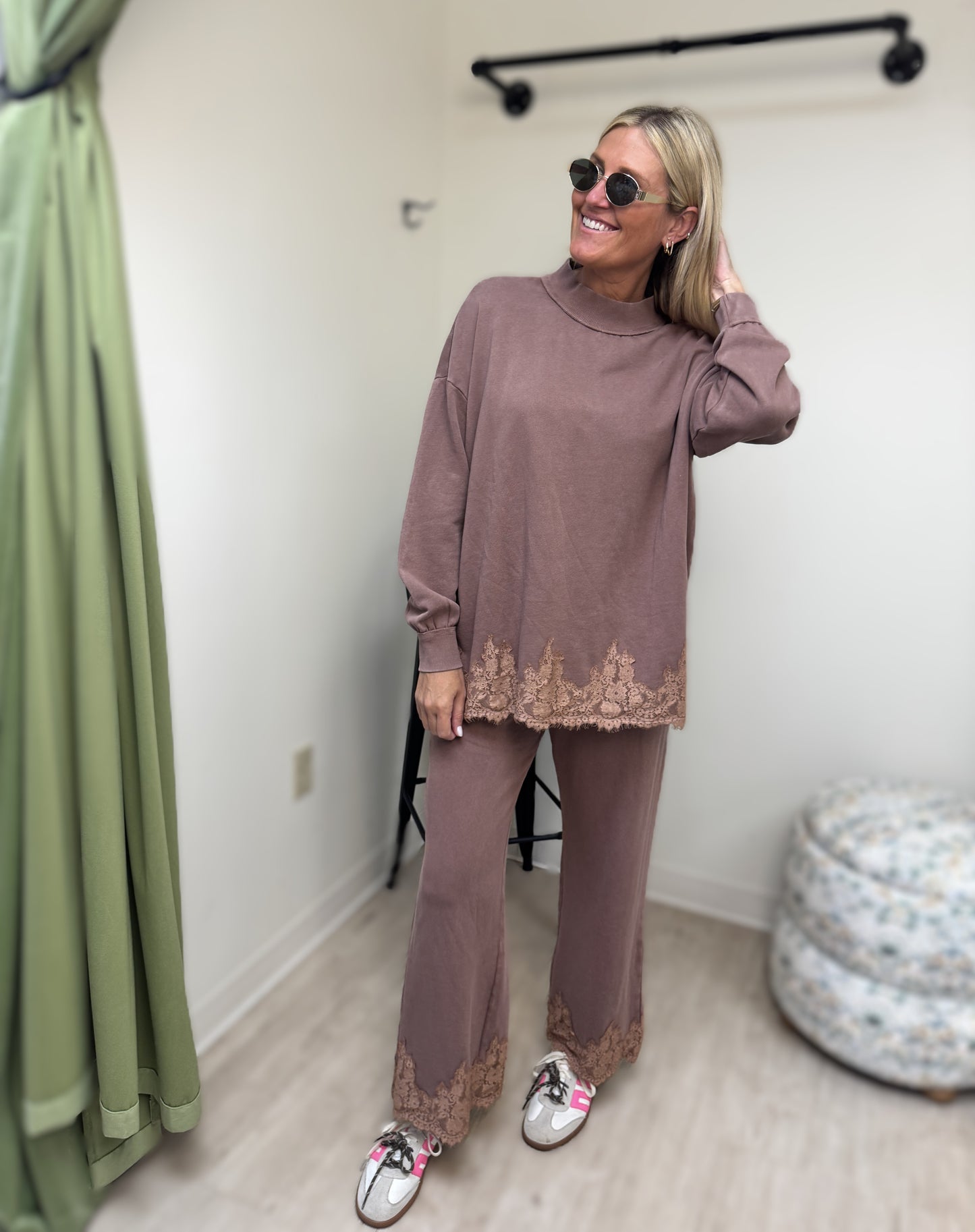 Peach Love California Lived in Mauve Lace Set