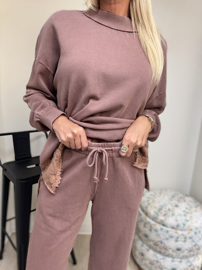 Peach Love California Lived in Mauve Lace Set
