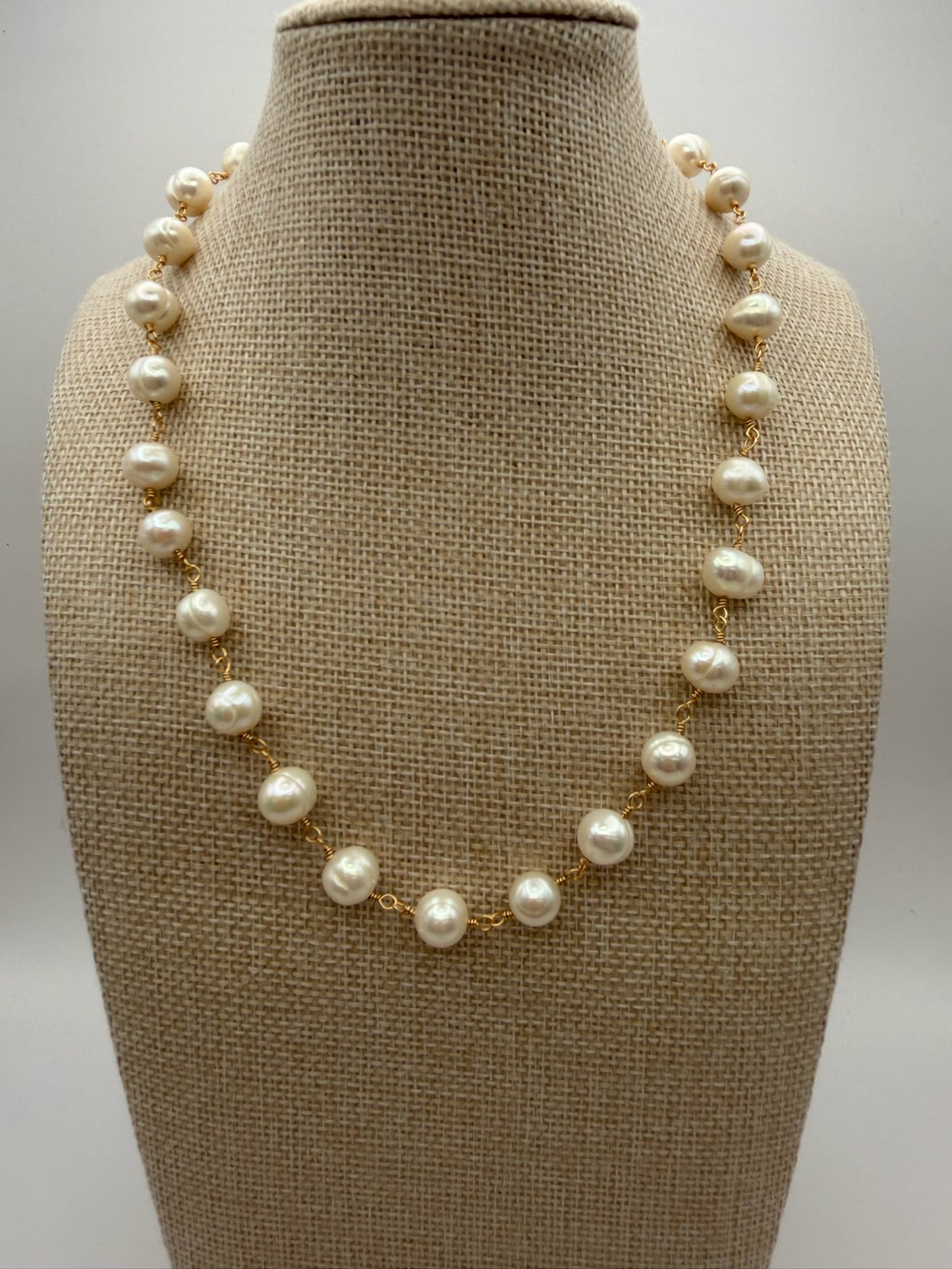 Mustard Seed Freshwater Pearl Single Strand Necklace