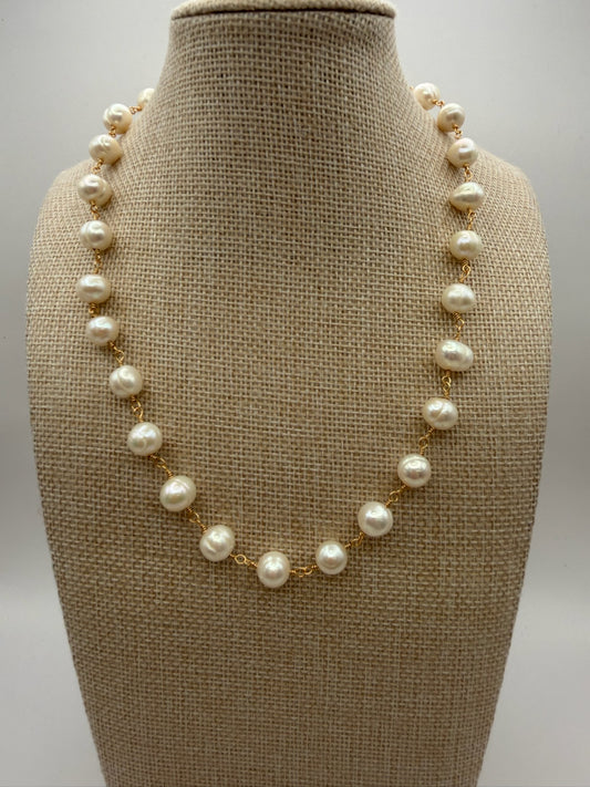 Mustard Seed Freshwater Pearl Single Strand Necklace