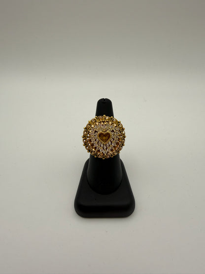 Mustard Seed Statement Heart Adjustable Ring