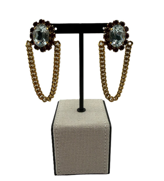 Tova Abbey Earrings in Deep Red