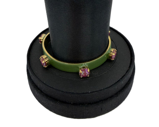 Tova Kennedy Cuff in Enamel Green with Lavender Gemstones