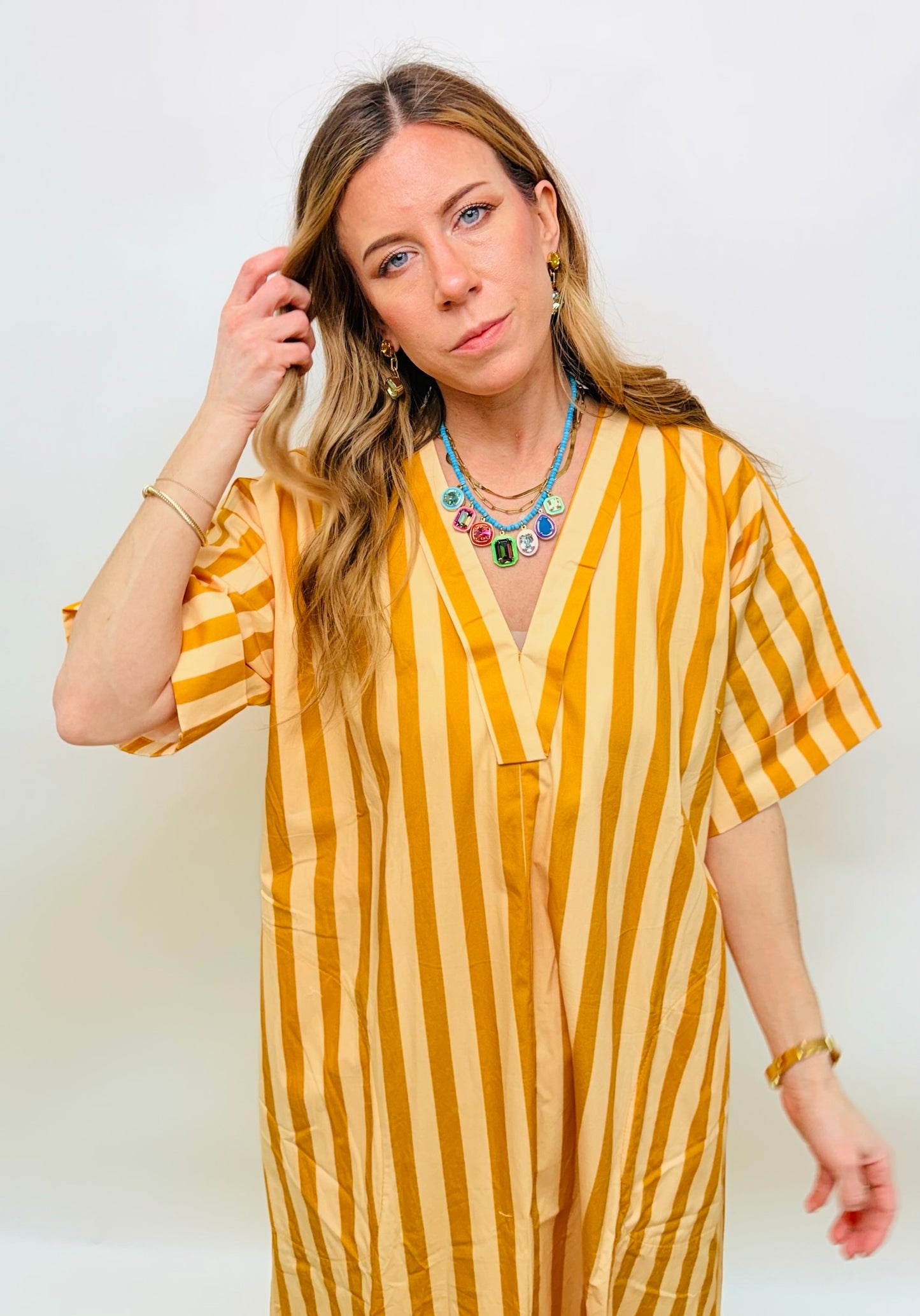 Gold and Yellow Striped Maxi