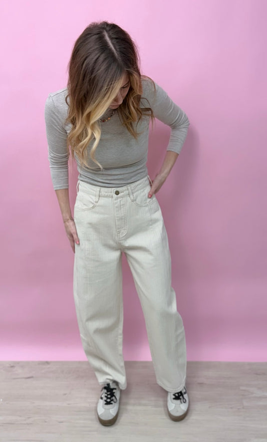 Beige Wood Grain Pants