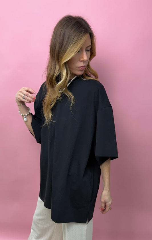 Black Oversized BF Crewneck