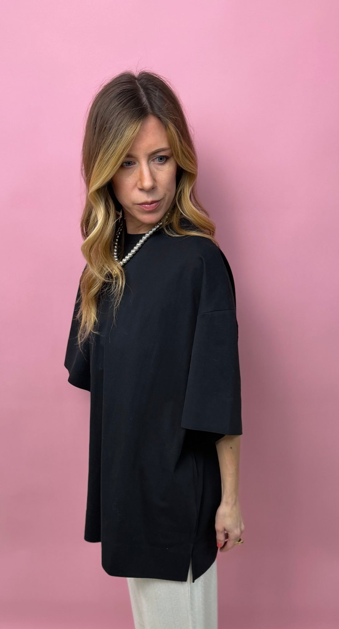 Black Oversized BF Crewneck