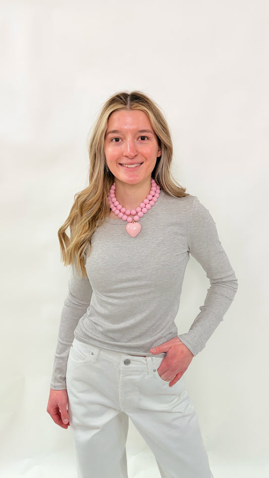 Second Skin Long Sleeve Crew in Natural Heather
