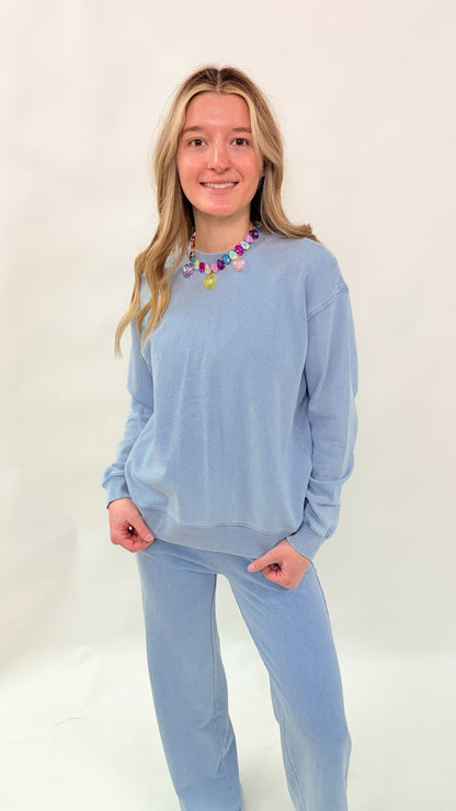 Denim Sweat Set in Ocean Air Indigo