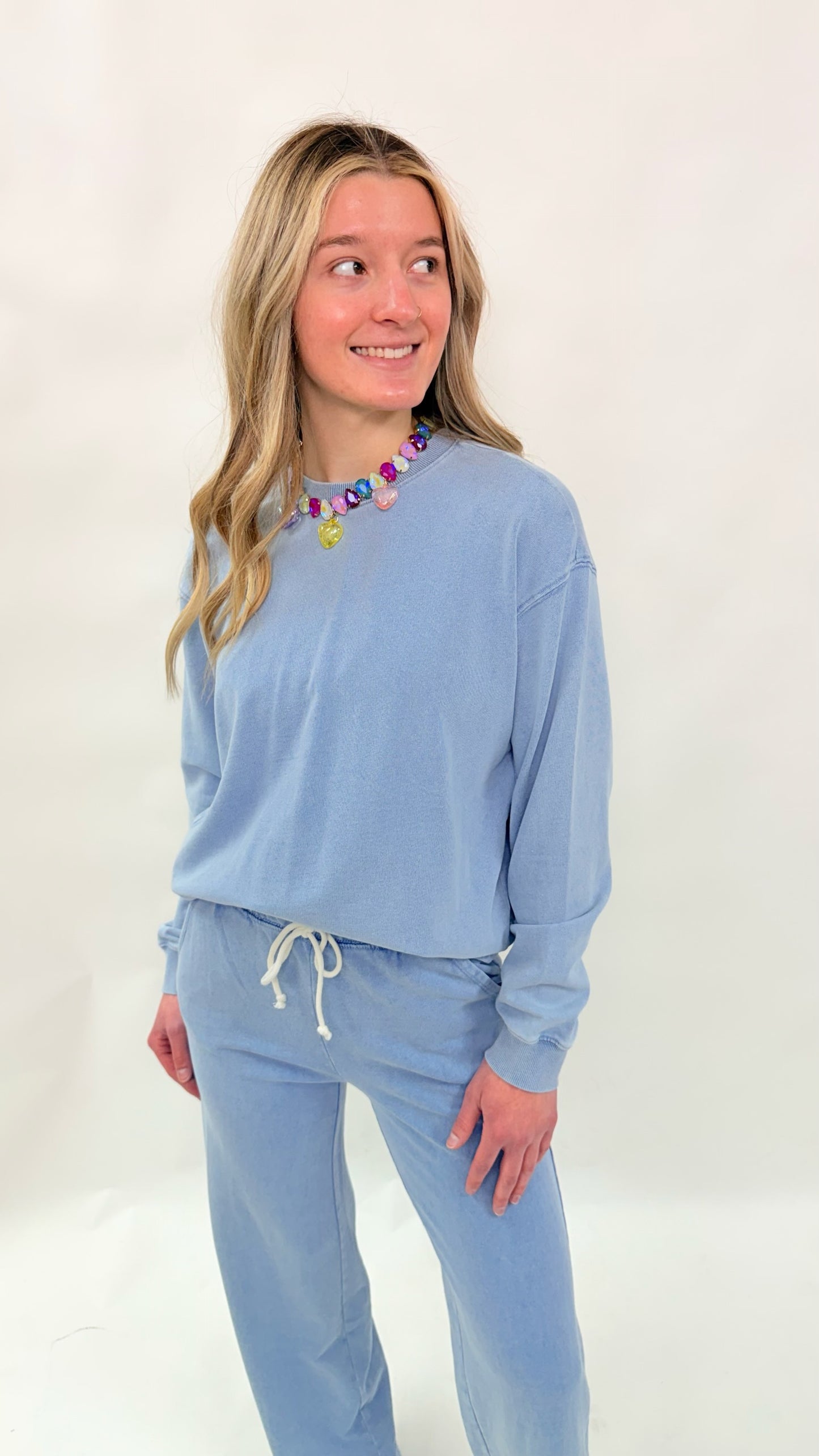 Denim Sweat Set in Ocean Air Indigo